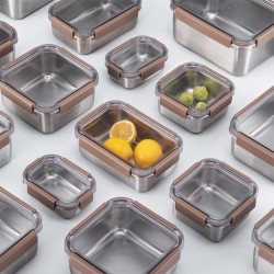 LocknLock LST604 Stainless Steel Oven and Storage Container 1 L, Brown - 5