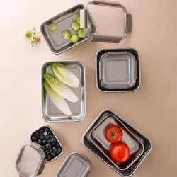 LocknLock Stainless Steel Oven and Storage Container 2.8 L with Quadrilateral Lock, Brown - 5