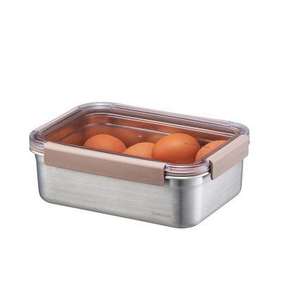 LocknLock Stainless Steel Oven and Storage Container Quadrilateral Locking 2 L, Brown - LocknLock