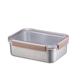 LocknLock Stainless Steel Oven and Storage Container Quadrilateral Locking 2 L, Brown - LocknLock