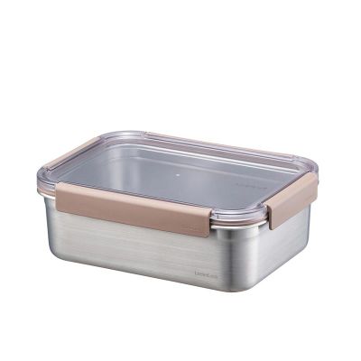 LocknLock Stainless Steel Oven and Storage Container Quadrilateral Locking 2 L, Brown - LocknLock