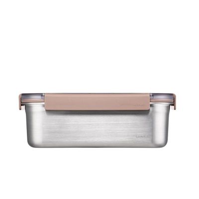 LocknLock Stainless Steel Oven and Storage Container Quadrilateral Locking 2 L, Brown - LocknLock