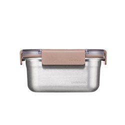 LocknLock Stainless Steel Oven and Storage Container Square Locking 700 ml, Brown - 3