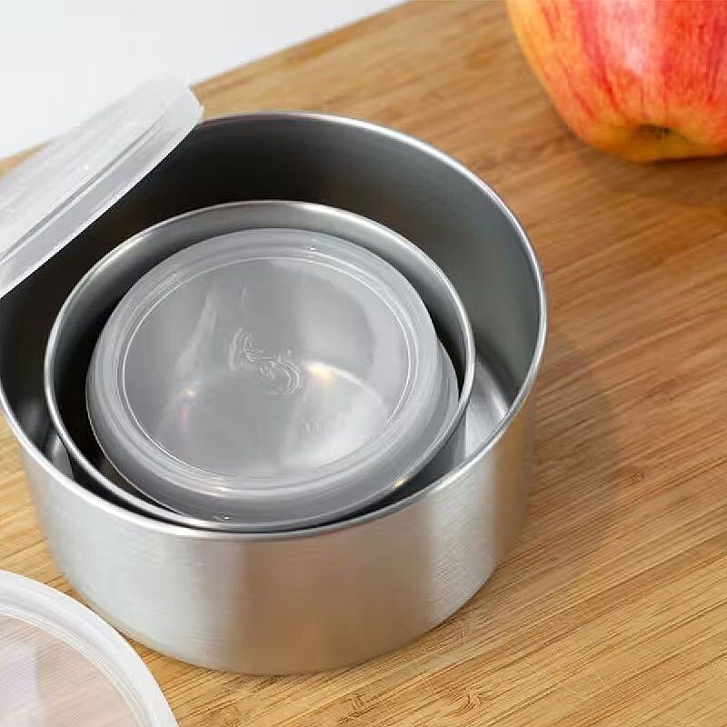 Lurch 3'lü Paslanmaz Çelik Fırınlanabilir Sızdırmaz Kapaklı Mini Saklama Kabı Seti, 100-200-400 ml - Lurch