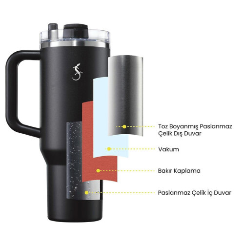 Lurch Big Cup Termos Bardak, 1.2 L, Granit Gri - 3