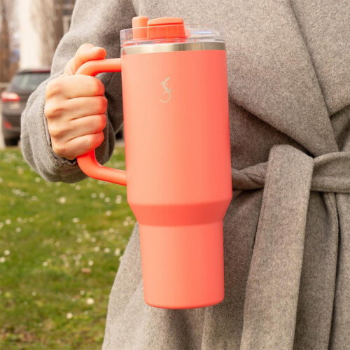 Lurch Big Cup Thermos Cup, 1.2 L, Coral Pink - 5