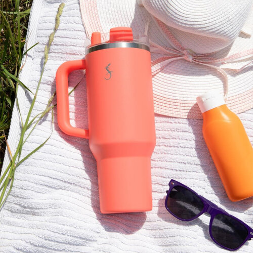 Lurch Big Cup Thermos Cup, 1.2 L, Coral Pink - 4