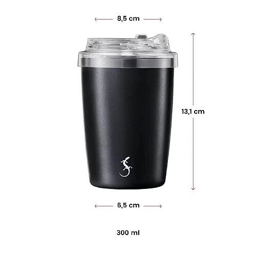 Lurch Coffee-To-Go Çift Cidarlı Termos Bardak, 300 ml, Mat Siyah - 4