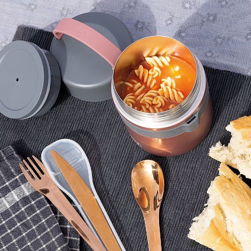 Lurch Iso-Pot Paslanmaz Çelik Çift Cidarlı Yemek Termosu, 500 ml, Metalik Pembe - Lurch