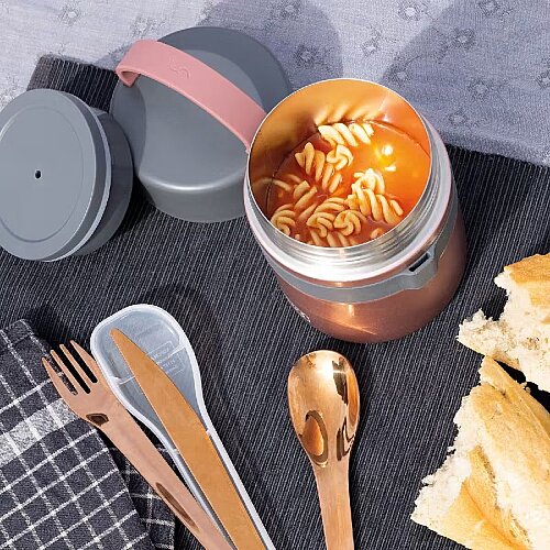Lurch Iso-Pot Paslanmaz Çelik Çift Cidarlı Yemek Termosu, 500 ml, Metalik Pembe - 3