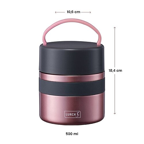 Lurch Iso-Pot Paslanmaz Çelik Çift Cidarlı Yemek Termosu, 500 ml, Metalik Pembe - 6