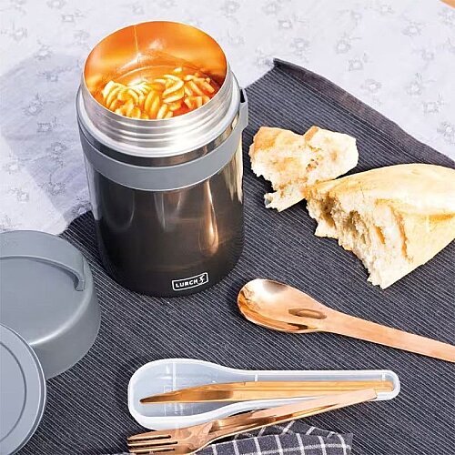 Lurch Iso-Pot Paslanmaz Çelik Çift Cidarlı Yemek Termosu, 800 ml, Metalik Gri - 4