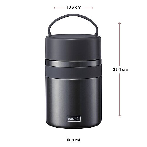 Lurch Iso-Pot Paslanmaz Çelik Çift Cidarlı Yemek Termosu, 800 ml, Metalik Gri - 6