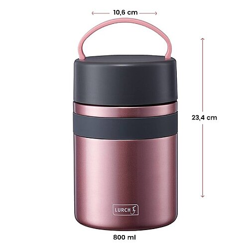 Lurch Iso-Pot Paslanmaz Çelik Çift Cidarlı Yemek Termosu, 800 ml, Metalik Pembe - 6