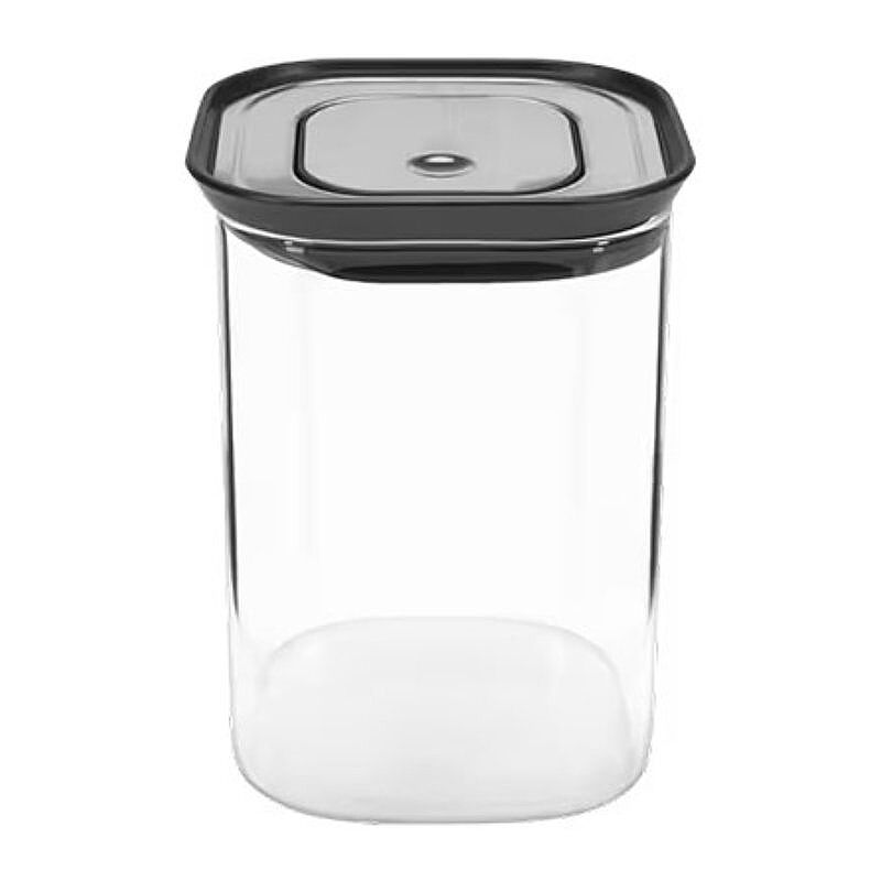Lurch Paslanmaz Çelik Vakumlu Valfli Kapak Borosilikat Cam Saklama Kabı, 1100 ml - Lurch