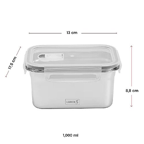 Lurch Safety Paslanmaz Çelik Fırınlanabilir Sızdırmaz Vakumlu Saklama Kabı, 1000 ml - 8