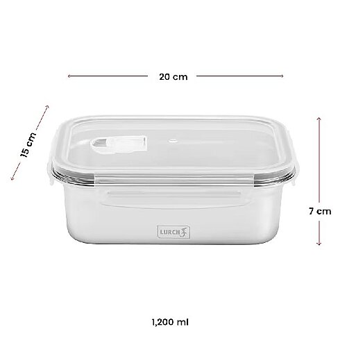 Lurch Safety Paslanmaz Çelik Fırınlanabilir Sızdırmaz Vakumlu Saklama Kabı, 1200 ml - 7
