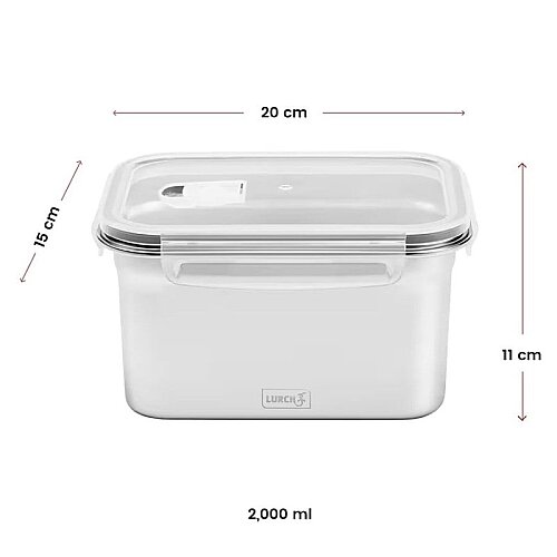 Lurch Safety Paslanmaz Çelik Fırınlanabilir Sızdırmaz Vakumlu Saklama Kabı, 2000 ml - 8
