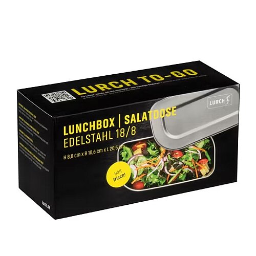 Lurch Salad Box Paslanmaz Çelik Fırınlanabilir Silikon Kayışlı Beslenme/Salata Kabı, 1200 ml - 6