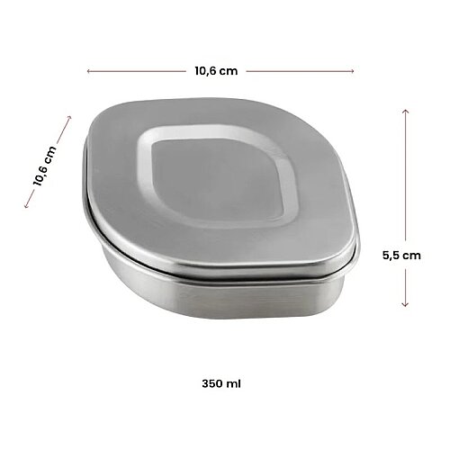 Lurch Snack Box Paslanmaz Çelik Fırınlanabilir Beslenme/Atıştırmalık Kabı, 350 ml - 6