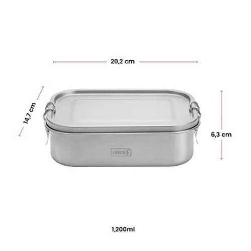 Lurch Snap Paslanmaz Çelik Fırınlanabilir Sızdırmaz Kapak Vakumlu Saklama Kabı, 1200 ml - 6