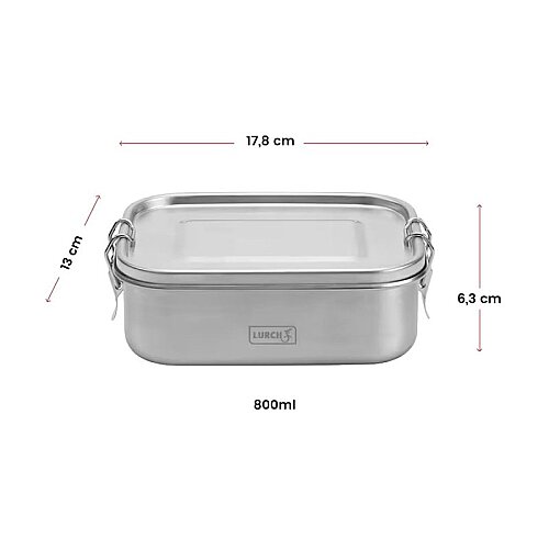 Lurch Snap Paslanmaz Çelik Fırınlanabilir Sızdırmaz Kapak Vakumlu Saklama Kabı, 800 ml - 6