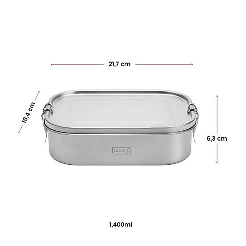 Lurch Snap Paslanmaz Çelik Fırınlanabilir Sızdırmaz Kapak Vakumlu Saklama Kabı, 1400 ml - 6