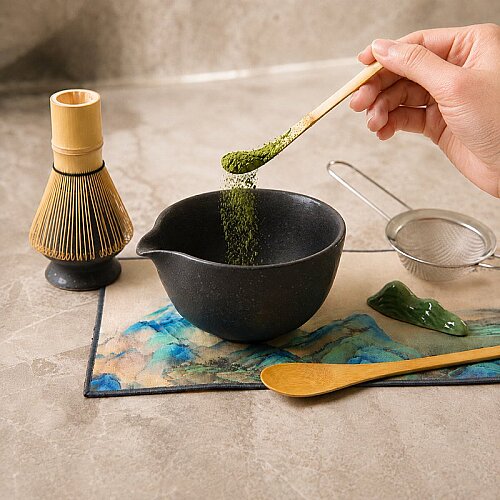 Luxegon 8 Parça Matcha Çayı Hazırlama Seti, Mat Siyah - 3
