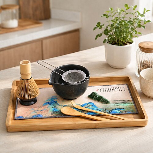 Luxegon 8 Parça Matcha Çayı Hazırlama Seti, Mat Siyah - 5