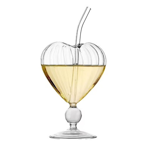 Luxegon Desenli Kalp Kokteyl Bardak 220 ml 