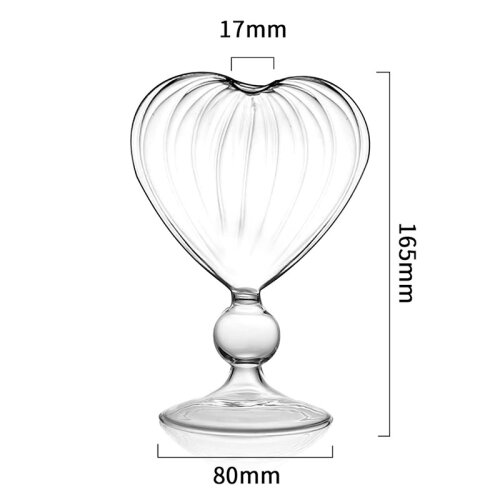 Luxegon Desenli Kalp Kokteyl Bardak 220 ml - 7
