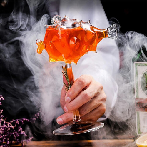 Luxegon Pipetli Balon Balık Kokteyl Bardak, 200 ml - 8