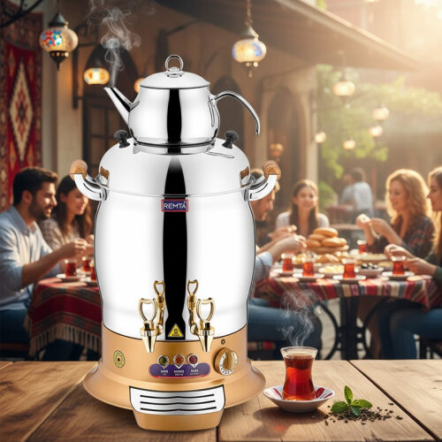 Remta R30 Maksi Çay Makinesi, 2 Demlikli, 16 L, Gold - Remta (1)