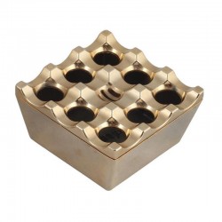 Maskot Ashtray, Cast Iron, 8x8x4 cm, Gold - Maskot