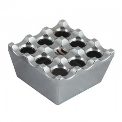 Maskot Ashtray, Cast Iron, 9x9x5 cm, Chrome - Maskot