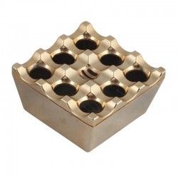 Maskot Ashtray, Cast Iron, 9x9x5 cm, Gold - Maskot