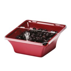 Zicco K-2300 Kapaklı Melamin Teşhir Kasesi, 22x22x8-11 cm, Beyaz - Zicco