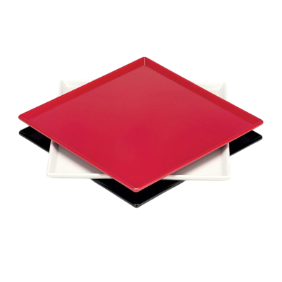 Zicco K-2043 Melamin Kare Teşhir Tabağı, 25x25 cm, Beyaz - 1