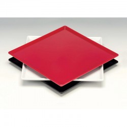 Zicco K-2043 Melamin Kare Teşhir Tabağı, 25x25 cm, Kırmızı - Zicco