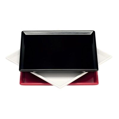 Zicco K-2042 Melamin Kare Teşhir Tabağı, 20x20 cm, Siyah - 1