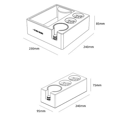 MHW-3Bomber CH6625 Çok Amaçlı Kahve Posa Çekmecesi Knock Box, 58 mm, Siyah - 4
