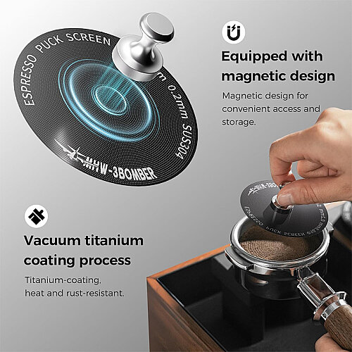 MHW-3Bomber FG5642 Espresso Puck Screen, 58.5 mm, Siyah - 5