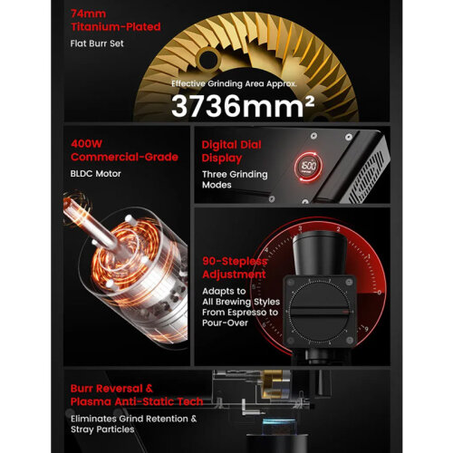 MHW-3Bomber7060W-OS G7060W-OS طاحنة قهوة مستكشف F74، أبيض - 4