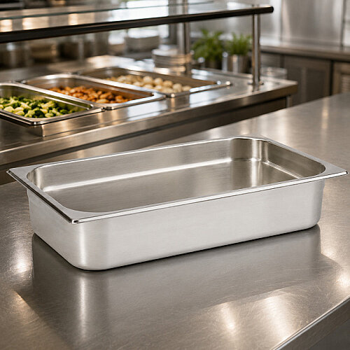 Mixkap GN 1/1-100 mm Paslanmaz Çelik Standart Gastronorm Küvet - 4