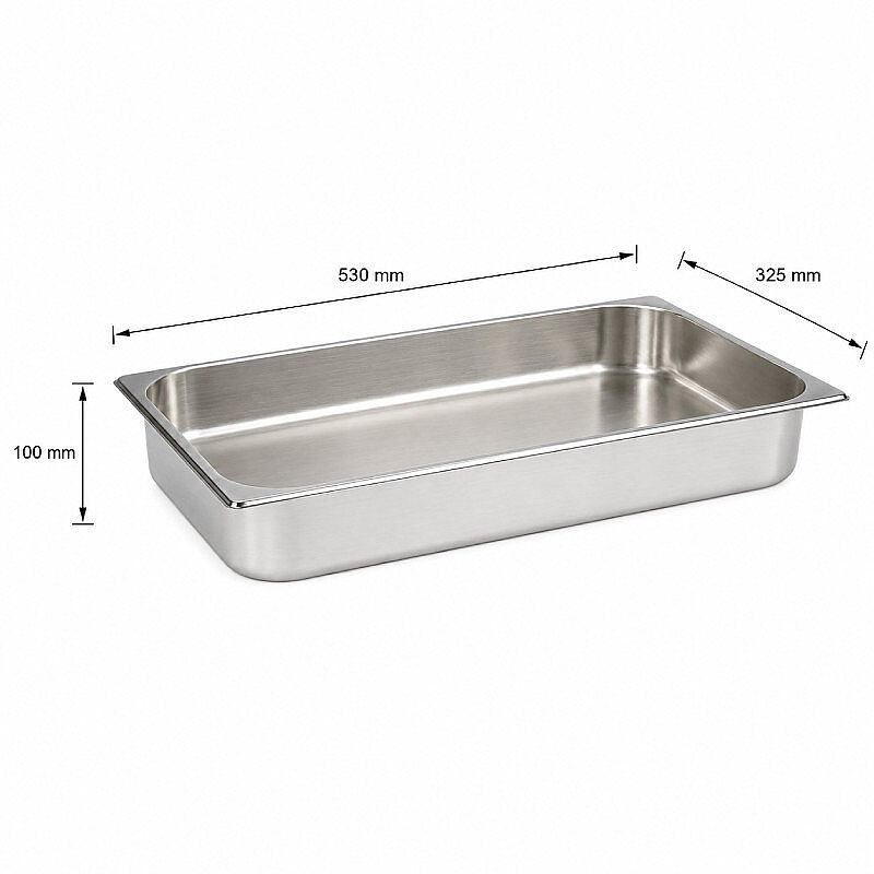 Mixkap GN 1/1-100 mm Paslanmaz Çelik Standart Gastronorm Küvet - Mixkap