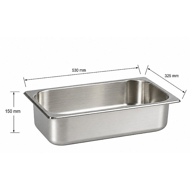 Mixkap GN 1/1-150 mm Paslanmaz Çelik Standart Gastronorm Küvet - Mixkap