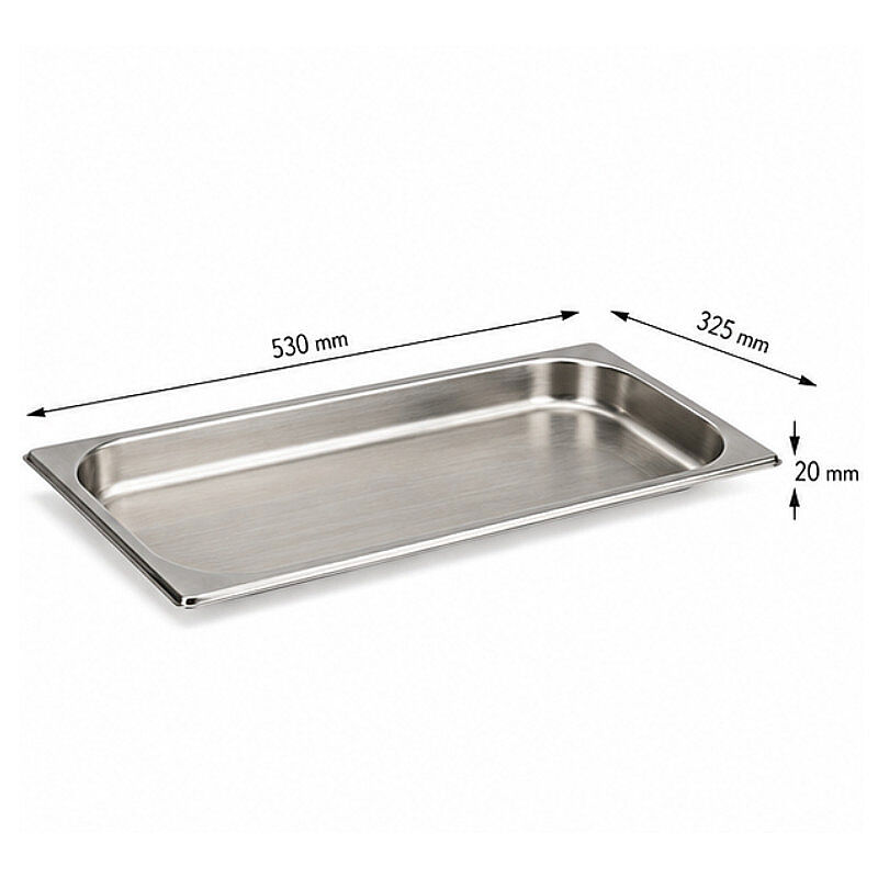 Mixkap GN 1/1-20 mm Paslanmaz Çelik Standart Gastronorm Küvet - Mixkap