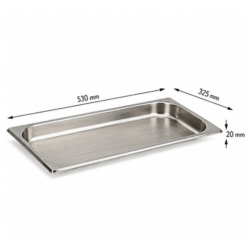 Mixkap GN 1/1-20 mm Paslanmaz Çelik Standart Gastronorm Küvet - 2