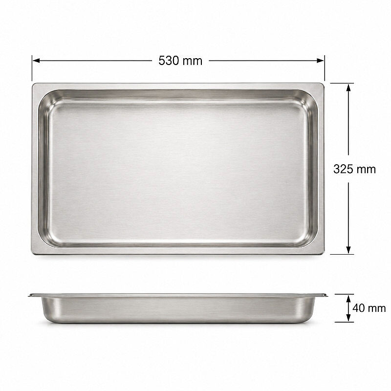 Mixkap GN 1/1-40 mm Paslanmaz Çelik Standart Gastronorm Küvet - Mixkap