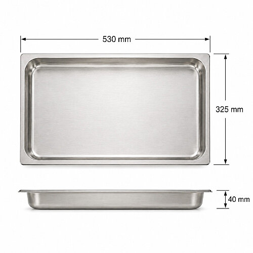 Mixkap GN 1/1-40 mm Paslanmaz Çelik Standart Gastronorm Küvet - Mixkap (1)